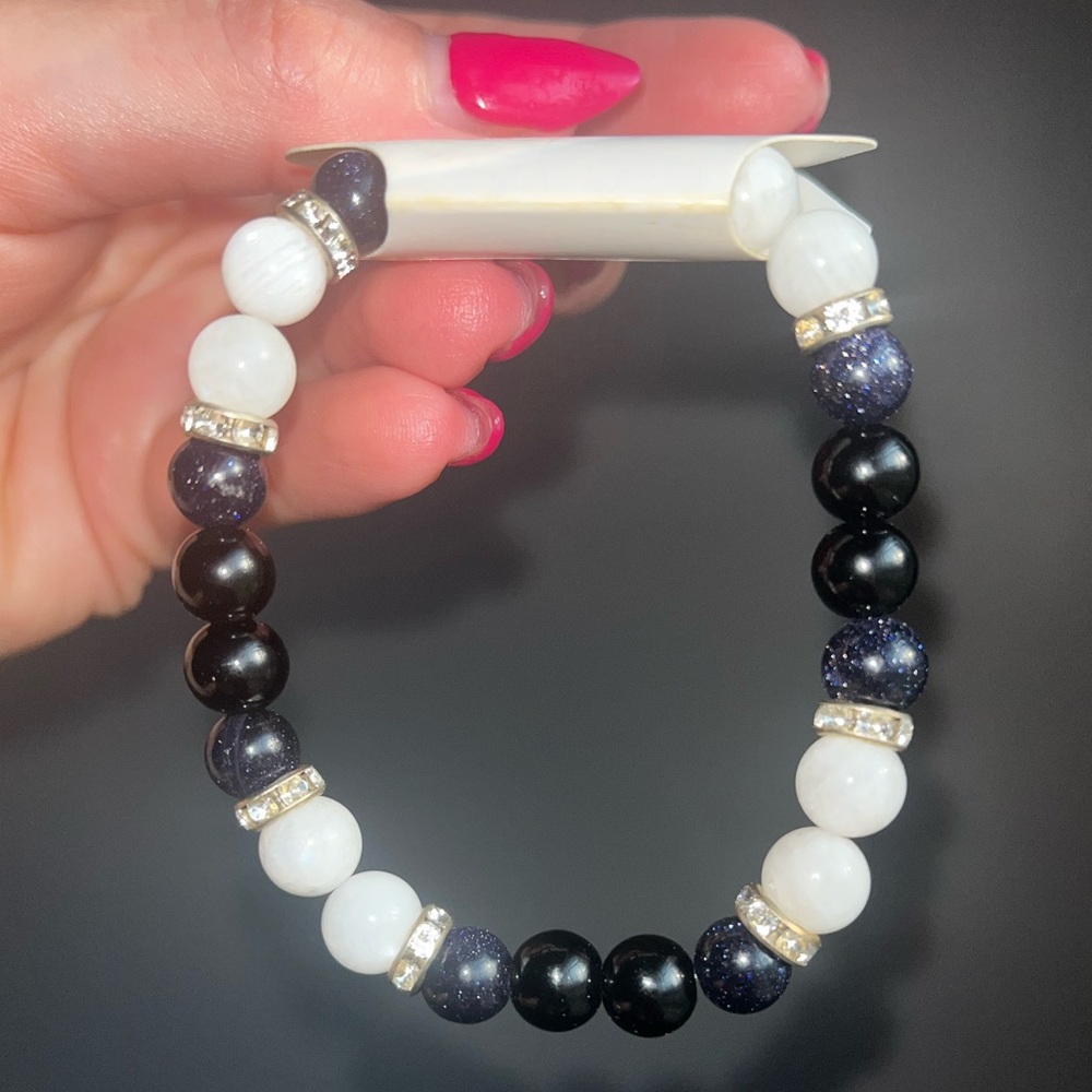 Gemstone Glass Beaded Bracelet